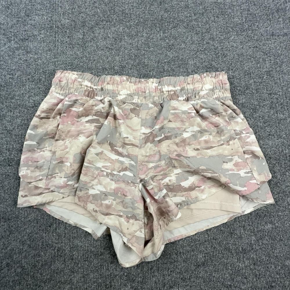 Avia Shorts Womens Large Beige Camo 3.5 Inseam Lined Running Athletic Quick Dry